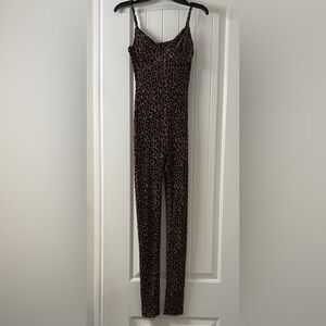 Naked Wardrobe Brown Leopard Jumpsuit